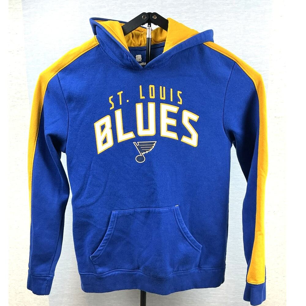 NHL Fanatics St. Louis Blues Hoodie Mens Large Blue Yellow Hockey Sweatshirt